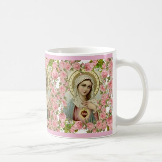 Mug Coeur impeccable des roses roses de Mary (Droite)