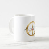 Mug Coeur inspiré de signe de paix d'or (Devant gauche)