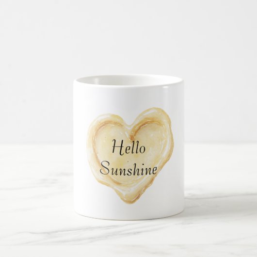 Mug Cœur Jaune Bonjour Soleil (Centre)