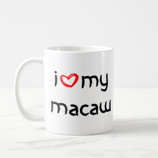 Mug coeur macaw (Gauche)