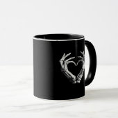 Mug Coeur main Skeleton os Éffrayantes filles Ados (Devant droit)