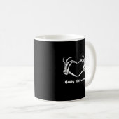 Mug Coeur main squelette éffrayant avec "Happy Hallowe (Devant droit)