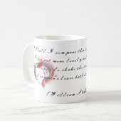 Mug Coeur métallique avec sonnet de Shakespeare 18 (Devant gauche)