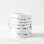 Mug Coeur métallique avec sonnet de Shakespeare 18 Caf (Devant gauche)