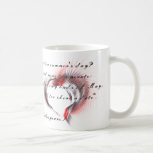 Mug Coeur métallique avec sonnet de Shakespeare 18 Caf