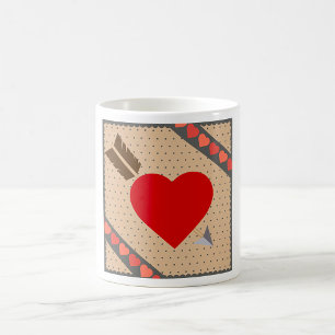 Mug Coeur mignon avec flèche Romantique Valentines Mot