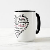 Mug Cœur Mignon/Maman Bonus (Devant droit)