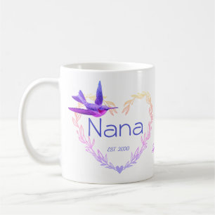 Mug Coeur mignon Nana Coeur colibri rose pourpre