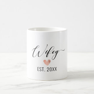 Mug Coeur minimaliste de feuille d'or Wifey