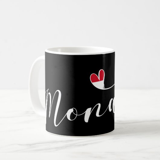 Mug Coeur Monaco, Monaco Drapeau, I Love Monaco (Devant gauche)