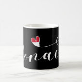 Mug Coeur Monaco, Monaco Drapeau, I Love Monaco (Centre)