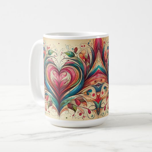Mug Coeur multicolore (Devant gauche)