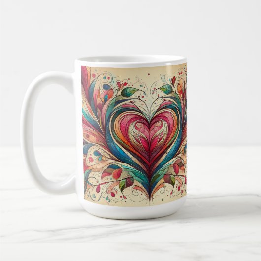 Mug Coeur multicolore (Gauche)