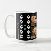 Mug Coeur noir et blanc de nom de chien de collage de (Gauche)