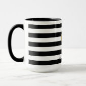 Mug Coeur noir et blanc d'or de rayures (Gauche)