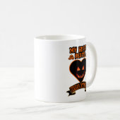 Mug Coeur noir Halloween Citrouille mal visage Éffraya (Devant droit)