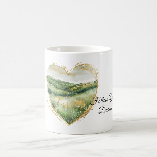 Mug Coeur Or Collines d'Herbe Verte (Centre)