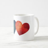 Mug Cœur paire bleu et rouge moderne hitech (Devant droit)