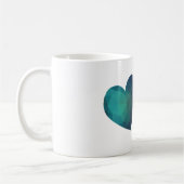 Mug Cœur paire bleu et rouge moderne hitech (Gauche)
