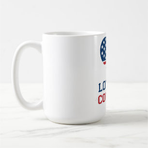 Mug Coeur patriotique J'aime mon pays Drapeau USA Vint