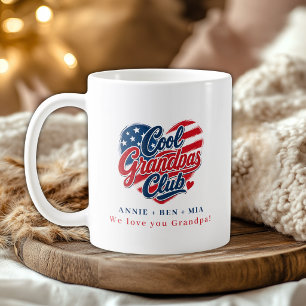 Mug Cœur patriotique personnalisé "Club des super-papy