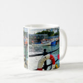 Mug Coeur personnalisé Mevagissey Harbour Lifebuoy Cor (Devant droit)