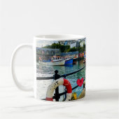 Mug Coeur personnalisé Mevagissey Harbour Lifebuoy Cor (Gauche)
