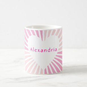 Mug Cœur personnalisé rose poudré