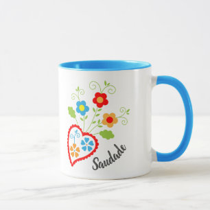 Mug Coeur populaire portugais avec mot saudade