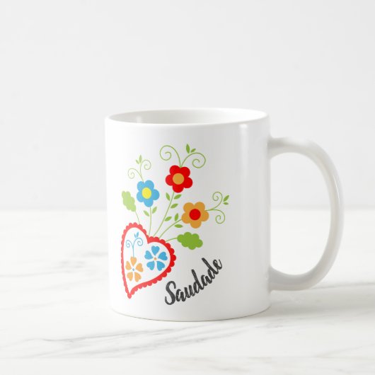Mug Coeur populaire portugais avec mot saudade (Droite)