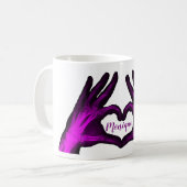 Mug Coeur pourpre de rayon X de main (Devant gauche)