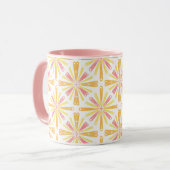 Mug Coeur radial Sunburst Motif rose Jaune (Devant gauche)