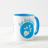 Mug Coeur romantique bleu portugais (Devant droit)