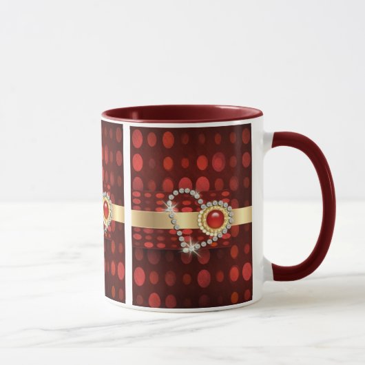 Mug Coeur romantique de diamant (Droite)