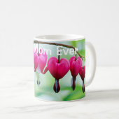 Mug Coeur rose Bleu Fleur Meilleure maman jamais (Devant droit)