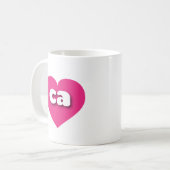 Mug Coeur rose chaud Californie - J'aime ca (Devant gauche)