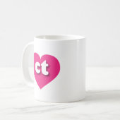 Mug Coeur rose chaud Connecticut - J'aime (Devant gauche)
