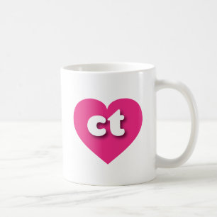 Mug Coeur rose chaud Connecticut - J'aime