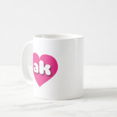 Mug Coeur rose chaud de l'Alaska - I love ak (Devant gauche)