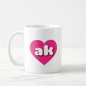 Mug Coeur rose chaud de l'Alaska - I love ak (Gauche)