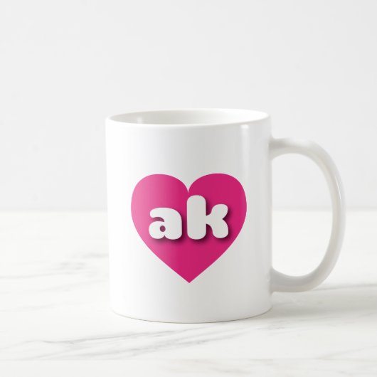 Mug Coeur rose chaud de l'Alaska - I love ak (Droite)
