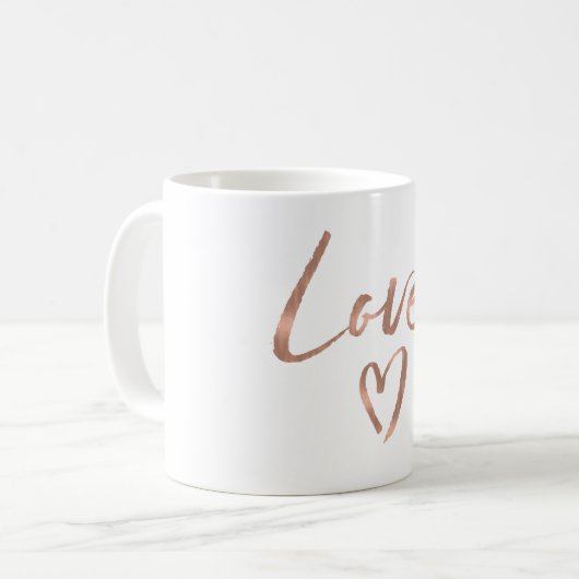 Mug Coeur rose d'amour d'or (Devant gauche)