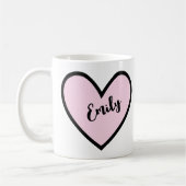 Mug Coeur rose et noir (Gauche)