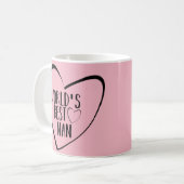 Mug Coeur rose et noir - meilleur Nan du monde - (Devant gauche)
