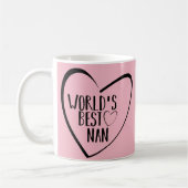 Mug Coeur rose et noir - meilleur Nan du monde - (Gauche)