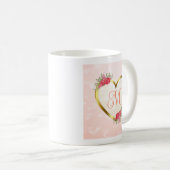 Mug Coeur rose et or personnalisé (Devant droit)
