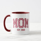 Mug Cœur Rose Maman Année Universitaire Design Varsity (Gauche)