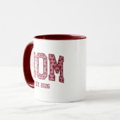 Mug Cœur Rose Maman Année Universitaire Design Varsity (Devant gauche)