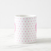 Mug Coeur rose mignon et Confetti triangle initial (Centre)