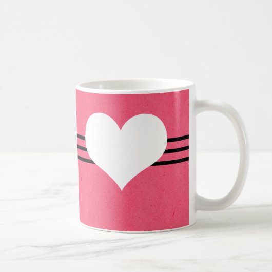 Mug Coeur rose moderne (Droite)